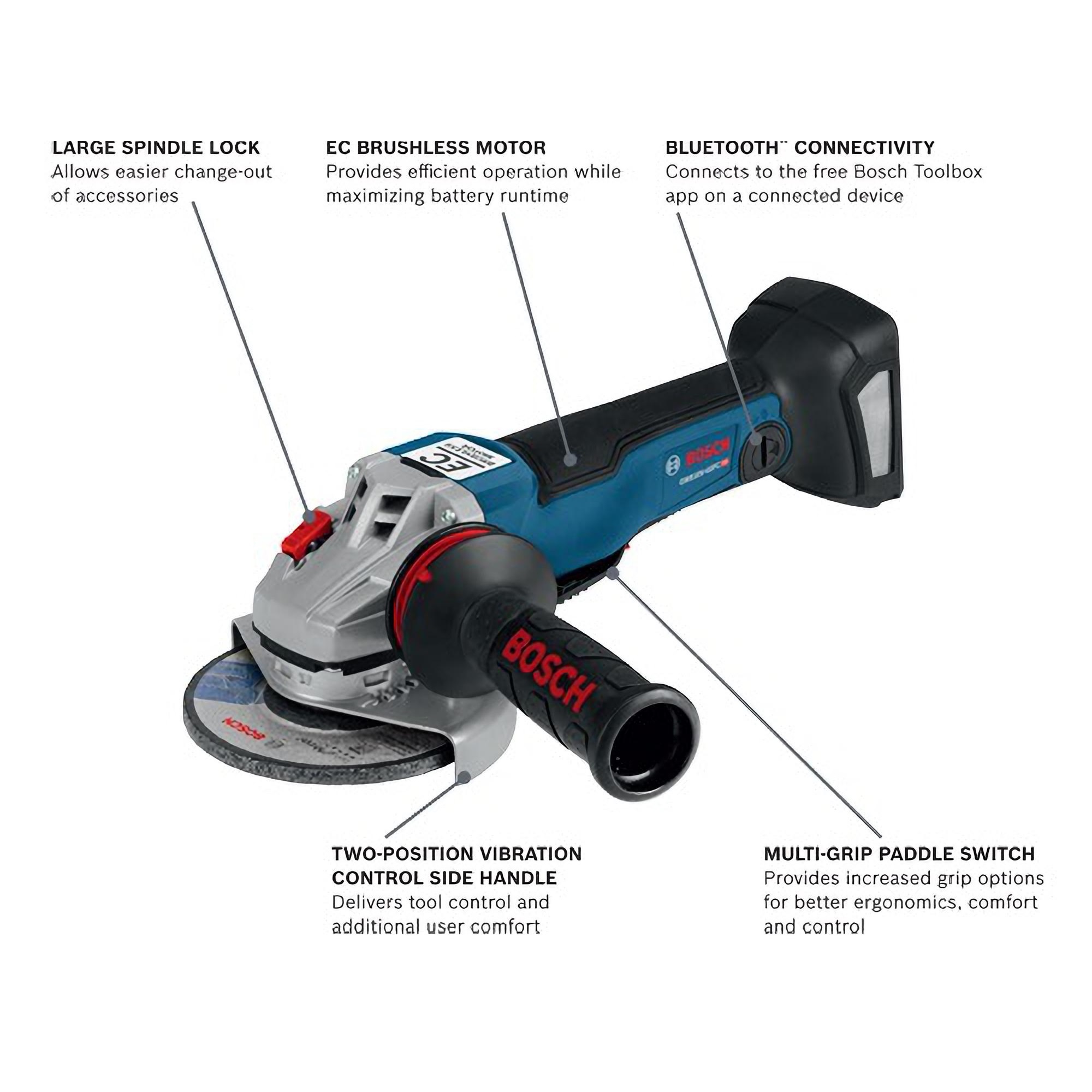 BOSCH® 18V EC Brushless Connected-Ready Angle Grinder 4-1/2